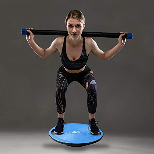 CCLIFE Balance Board 40cm Holz Wackelbrett Balance Kunststoff für Fitness Physiotherapie zur Stärkung der Tiefenmuskulatur, Farbe:Kunststoff Blau