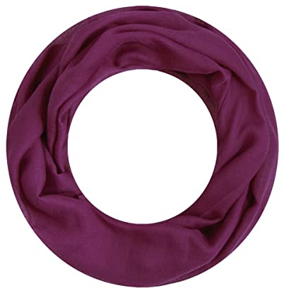 Majea Damen Loop Schal Alice – Leichter Ganzjahres-Schlauchschal schmal unifarben – 160x50cm Weicher Indoor & Büro Loop mit Viskose – beere
