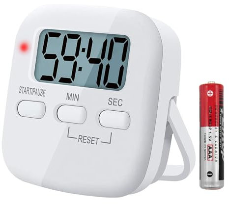 Magnetic Timer for Kids, Digital Countdown Clock with Stopwatch, Loud Alarm, Silent Vibration & Light Indicator for Kitchen and Classroom