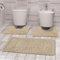 Comart, Nicole Tapis de Bain, Ensemble Complet 3 pièces, séchage Rapide, Fond antidérapant en Latex, Couleur Unie, Dessous de Douche et Baignoire, pour WC et Bidet, Lavable en Machine, Couleur Beige