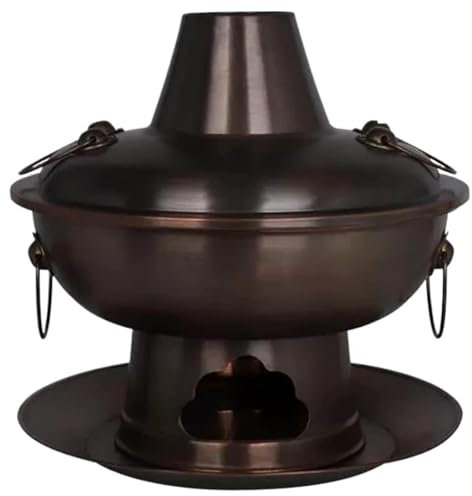 Pentola Cinese A Carbone, Pentola in Rame, Rame Viola Puro Addensato, Pentola Mongola, Pentole per La Famiglia, Pentola in Rame,A,36cm