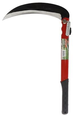 A2ZWORLD Hoz plegable de 39 cm, jardinería, multiusos, para deshierba, guadaña de seguridad portátil, para excursionismo de emergencia, herramientas de hoz, hoja de 24 cm