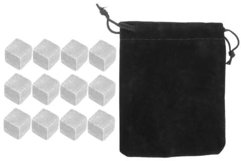 ULTECHNOVO 12pezzi Cubetti Di Ghiaccio in Pietra Riutilizzabili Per Whisky e Pregiato Raffreddamento Prolungato Scioglimento Conservazione Del Gusto