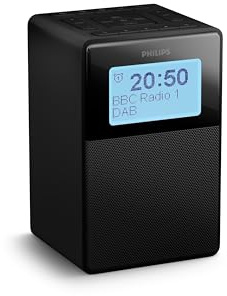 Philips TAR5100 Radio sveglia DAB FM a prova di schizzi con USB e Bluetooth, realizzata in materiale PCR sostenibile