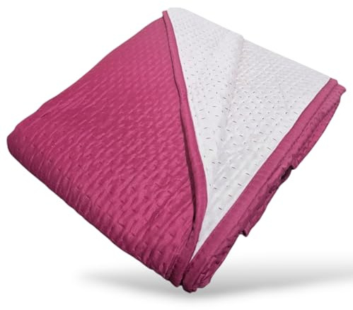 GX GARGIX Trapuntino Copriletto Trapuntato Primaverile Bicolore Double Face Leggero (Tem-2, MATRIMONIALE)