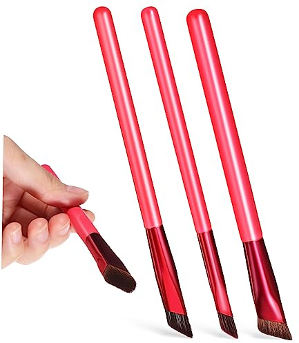 BIUDECO 3 piezas Brochas Profesionales para Cejas Realistas Herramientas de Maquillaje Multifuncionales para Cejas y Ojos Diseño Ergonómico para Delineado y Relleno