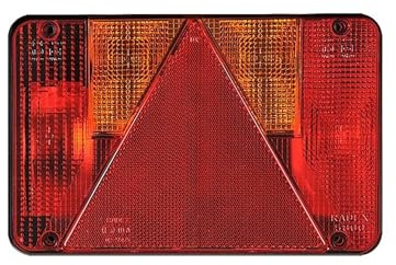 Feu arrière remorque 6 fonctions gauche 12 V 220 x 140 x 60 mm Triangle réflecteur clignotant feu stop feu arrière feu antibrouillard feu de recul certifié E universel