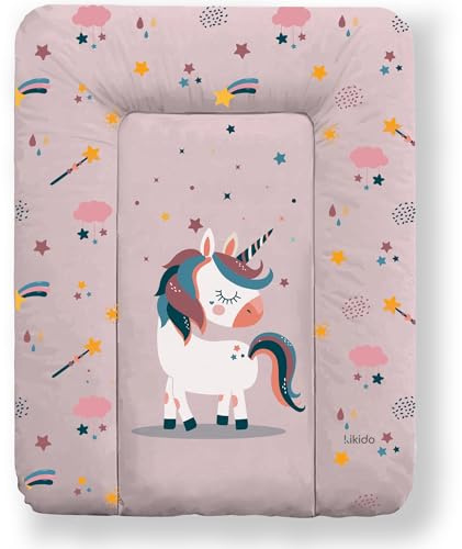 Kikido Cambiador de pañales de 50 x 70 cm, diseño de unicornio, impermeable, lavable y fácil de limpiar, suave, portátil, fácil de limpiar, universal, 70 x 50 cm