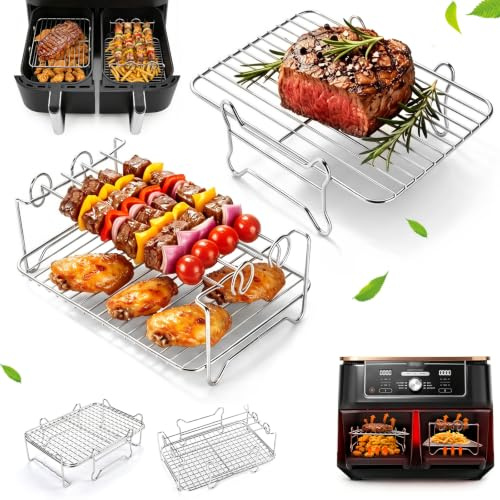 Air Fryer Rack Set for Ninja DZ300UK/ DZ400UK/ SL400UK/ SL300UK, 2 Pcs