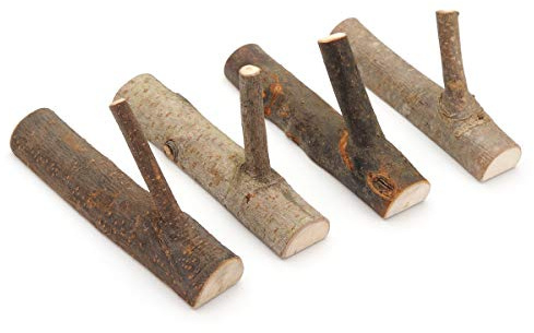 YANGQIHOME Pack of 4 Vintage Real Wood Tree Branch Wall Hook,Rustic Decorative Wood Adhesive Hooks. Key Holder, Coat Hook,Strong Suction Hooks.(Width 2cm-3cm)