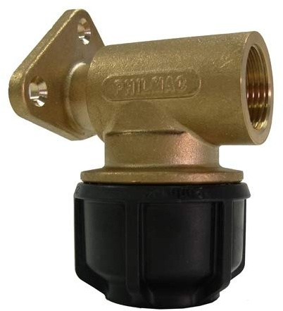Philmac 20mm/ 1/2″ Brass Wall Plate Elbow 90226