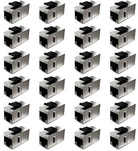 deleyCON 24x Modulo Keystone CAT6a Accoppiatore Patch 10 Gbit/s Schermato - Doppia Presa RJ45 per Patch Panel/Supporto Keystone - Estensione