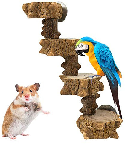 Hearthrousy Sitzstangen für Vögel Vogelleiter Kleintiertreppe Vogeltreppe Spielzeug Haustiertreppe Papagei Hamster Leiter Kletterspielzeug Sitzstange für Vogelkäfig