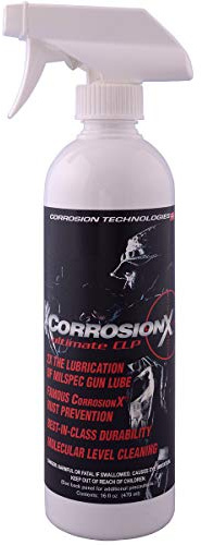 CorrosionX Ultimate CLP Gun Cleaner, Lubricant & Protectant, All Weather Rust Prevention Oil with Heat & Moisture Resistance for Gun Cleaning Kits & Long Term Firearm Storage, 16 Fl Oz Trigger Spray