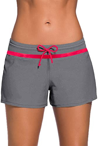 Kfnire Shorts de Natación Mujer Shorts de Baño Secado Rápido Estilo Boyleg División Lateral Mujer Playa Surf Essential Bikini Short Deportes Acuáticos Pantalones Cortos de Protección UV para Mujer