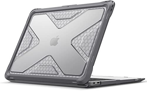 Fintie Hülle kompatibel mit MacBook Air 13 (2018-2020 Version) A2337(M1)/A2179/A1932, Ganzkörper-Rugged Hybrid Schutzhülle TPU Stoßstange Case kompatibel mit MacBook Air 13 Retina, Grau