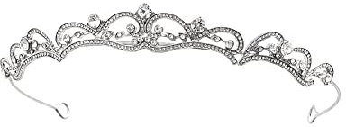 Uongeod Diadem Hochzeit Krone Damen Tiara Kristall Braut Prinzessin Krone Geburtstag Krone Tiaras und Kronen für Frauen und Tiara Hochzeit Silber