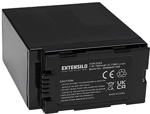 EXTENSILO 1x batteria compatibile con Panasonic AG-AC8, AG-AC8ej, AG-AC8pj, AG-AC90, AG-AC90ej videocamera camcorder (7800mAh, 7,4V, Li-Ion)