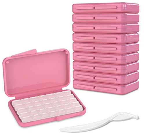 Kieferorthopädisches Wachs für Zahnspangen, 10 Stück/50 Streifen Dentalwachs Zahnspangenträger-Wachs zur Linderung von Reizungen und Schmerzen, Rose Geschmack