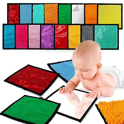 16 Set Sensory Mini Baby Play Mat, Assorted Textured Sensory Tiles ＆ Wall | Early Sensory Exercise, Sensory Baby Play Mat, Sensory Toys for Autistic Children Kids Baby Toddler Fidgeting Activity