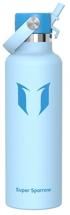 Super Sparrow Botella Agua Acero Inoxidable - Botellas Termica 750ml - Sin BPA - Termo Cantimplora con Pajita Vacío, para Deporte, Viaje, Escuela, Exterior, Oficina, Gimnasio