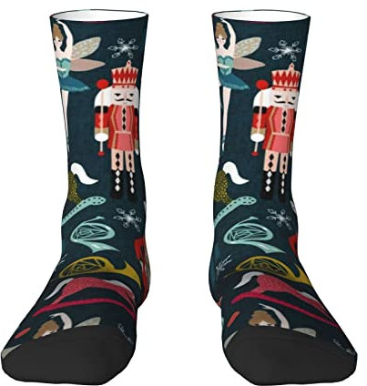 fifbird Damen Nussknacker-Ballett-Socken für Weihnachten, Tanz, Unisex, personalisierte Socken, bedruckte Socken, stilvolle Sportsocken., siehe abbildung, One size