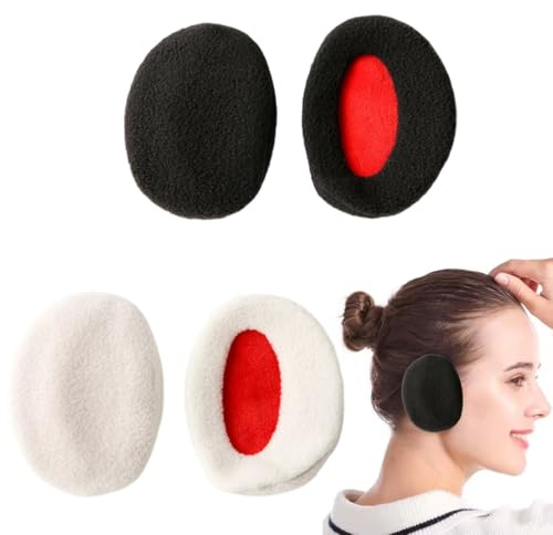 RAMGLYO Lot de 2 paires de cache-oreilles moelleux doublure chaude protection vent/froid entourent oreille