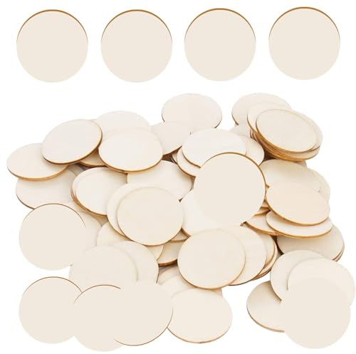 Wooden Discs, 50 Pieces Wooden Circles for Craft, 5x5 CM Round Discs, 2.5Millimeters Thick, for Decoration, Coasters, Crafts, Painting, DIY
