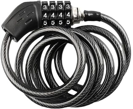 WJnflQN Cerradura de combinación para motocicleta, cerradura de seguridad con combinación de cable de 47 pulgadas, resistente a la intemperie, cerradura de combinación antirrobo para motocicleta