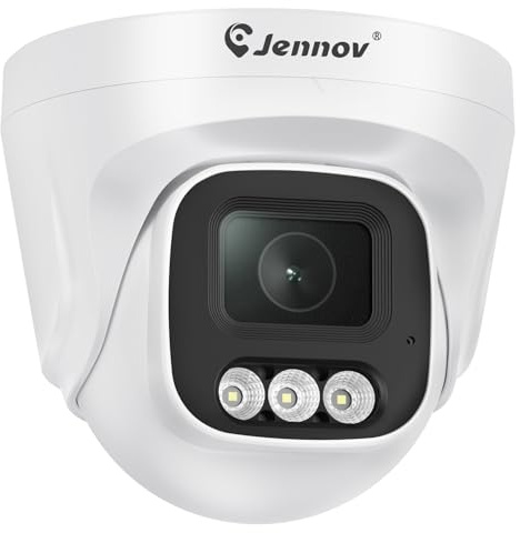 Jennov 5MP Überwachungskamera Aussen, Zusatzkamera, 120° Weitwinkel, 24/7 Aufnahme, Farb-Nachtsicht, Bewegungserkennung, Nur kompatibel mit Jennov WiFi NVR