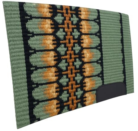 Western Show Saddle Pad/Blanket for Horses - Handmade Wool Saddle Blanket with New Zealand Design, Thick, Durable & Comfortable for Horse Riding m86 (36” L x 40” W x 1)