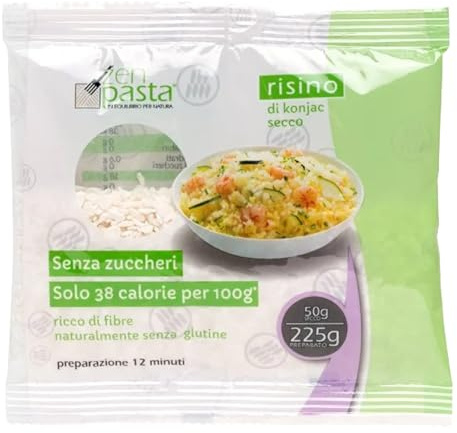 ZenPasta Riso Shirataki Essiccato - Riso Shirataki Ipocalorico e Senza Glutine - Ricco di Fiber - 50g Monodose