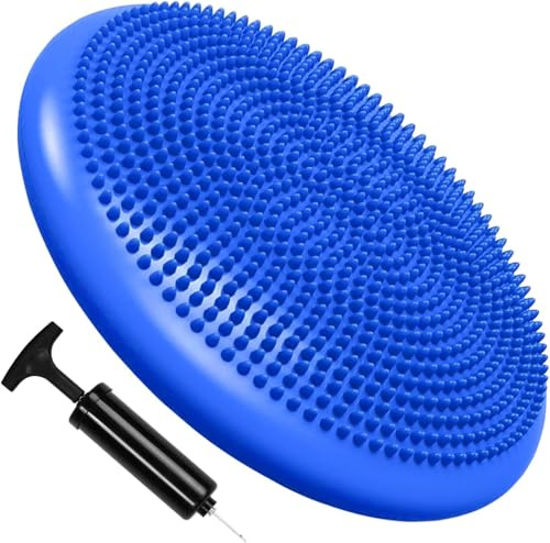 Wobble Balance Cushion Board for Fitness Exercise, Core Workout, Back Pain Relief, Sensory Cushion for Chair – Stability Disc Seat to Improve Sitting Posture for Adults or Children (Blue)