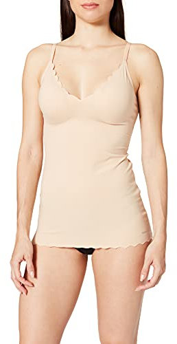 Skiny Damen Micro Lovers Spaghettishirt Herausnehmbare Pads Unterhemd, Beige (Beige 2409), 38