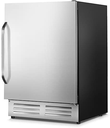 Velieta 24 Inch Outdoor Beverage Refrigerator Cooler,Stainless Steel Wide Refrigerator for 210 Cans,Fit Perfectly for 24 Space Built-in Counter or Freestanding with powerful and quiet cooling system