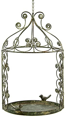 Blümelhuber vintage dekoration fågelbur att hänga upp – fågelbur shabby chic ljushållare hängande – romantisk lantlig stil dekoration