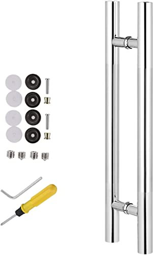 Maniglia scorrevole in acciaio inox per porta della doccia con raccordi, moderna maniglia rotonda a doppio lato per doccia e porta esterna in vetro per porta dell'armadio da cucina