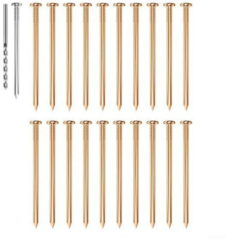 Besttoolifes Kit d'application de clous en cuivre pour un entretien simple et sûr du jardin, clous en cuivre efficaces pour enlever les souches d'arbre et supprimer les racines (20 pièces)