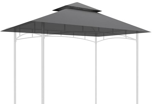 Outsunny techo de repuesto para pabellón de barbacoa 1,5 m x 2,4 m sólo techo de repuesto, cubierta protectora de dos pisos, cubierta hidrófuga para uso exterior, techo adecuado para carpa de barbacoa