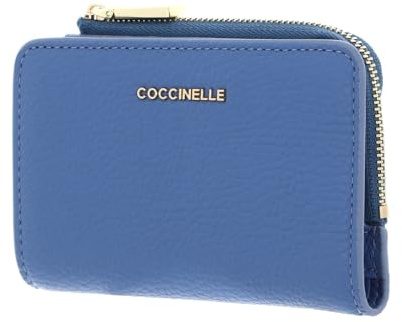 Coccinelle Cuir Porte-Monnaie Metallic Soft Wallet Azul Bleu