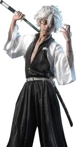 CR ROLECOS Anime Cosplay Shinazugawa Sanemi Costume de cosplay Sanemi Halloween Kimetu No Yaiba Carnaval Costume S