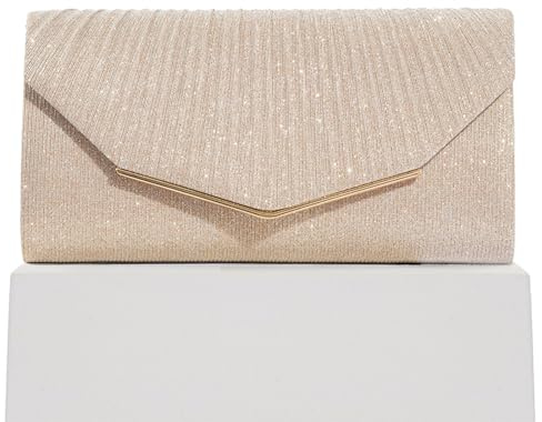 Sertay Kvällsväska med avtagbar kedja, axelväska paljetter hand glitter dam axelväska kuvert, lämplig för alla tillfällen som bröllop, bal och cocktail