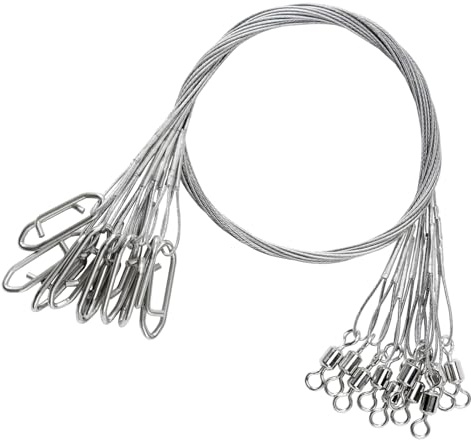 QISHUO Heavy Steel Fishing Leader Saltwater High Strength Wire Leader Line Bait Freshwater Fishing Leaders Stainless White Nickel,#6, 70lb, 11.8in, 30pcs