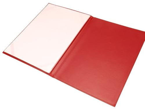 Generic Copertina per Certificato in Pelle A4 Rossa, Custodia Protettiva Vuota per Diploma, Cartella per Certificati Espositore Imbottito, per Ufficio, Scuola e Cerimonie di Premiazione