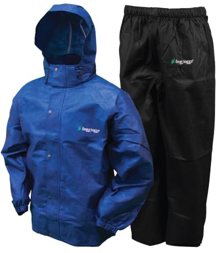 FROGG TOGGS Men's Standard Classic All-Sport 3-Layer Waterproof Breathable Rain Suit, Royal Blue/Black, X-Large
