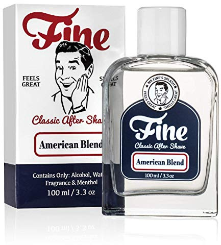 Mr. Fine Men's Aftershave - American Blend Fragrance, Soothing & Toning Post Shave Balm, Calms Razor Burn, Classic Barbershop Feel, Alcohol-Based Formula, Gentle for All Skin Types, 100ml