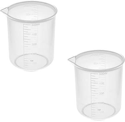 Othmro 2pcs Plastic Measuring Jugs, 500ml Measuring Cup Transparent Graduated Beaker for Baking Cooking Lab Measure Tool