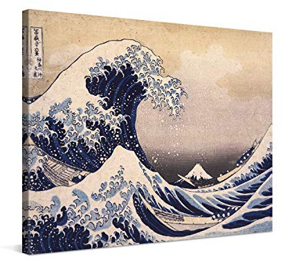 PICANOVA – Katsushika Hokusai – The Great Wave 80x60cm – Cuadro Sobre Lienzo – Impresión En Lienzo Montado Sobre Marco De Madera (2cm) – Disponible En Varios Tamaños – Colección Arte Clásico
