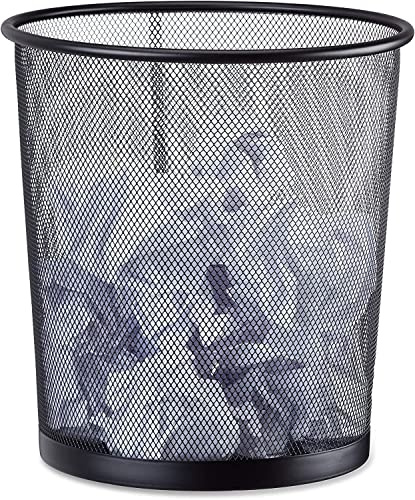 𝗘𝗫𝗧𝗥𝗔 𝗟𝗔𝗥𝗚𝗘 | Circular Mesh Waste Paper Bin | Lightweight Waste Basket | Metal Trash Bin | Bathroom, Office, Bedroom, Living Room etc | Heavy-Duty Portable | 𝗗𝘂𝗿𝗮𝗯𝗹𝗲 – 𝟯𝟳𝗰𝗺