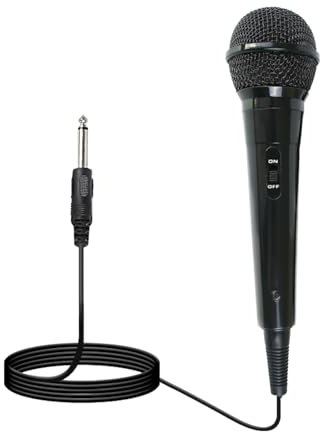 BNOYONERAS Micrófono Dinámico,Micrófono Karaoke,Micrófono Profesional, Vocal Dinámico,Micrófono con Cable de 3 Metros,Micrófono Vocal Dinámico con Patrón de Captación Cardioide,6,5mm y Botón On/Off